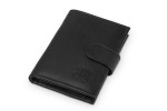 Portfel Męski Skórzany Kaletnik Szaniec Czarny Mat