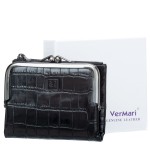 Portfel damski Skórzany VerMari Dziki Blask Czarny