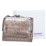 Portfel damski Skórzany VerMari Dziki Blask Srebrny