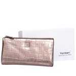 Portfel damski Skórzany VerMari Dziki Blask Srebrny