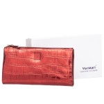 Portfel damski Skórzany VerMari Dziki Blask Czerwony