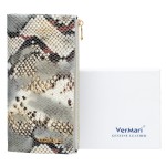 Portfel damski Skórzany VerMari Vipera Srebrny