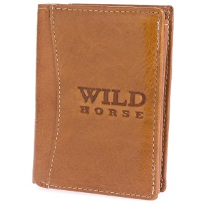 Portfel Męski Skórzany z Zapięciem Wild Horse RFID Rudy