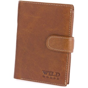 Portfel Męski Skórzany z Zapięciem Wild Horse Rudy