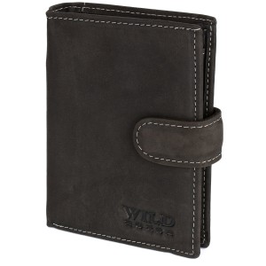 Portfel męski Skórzany z Zapięciem Wild Horse Heban