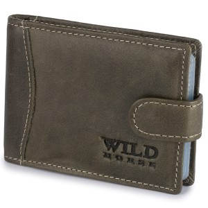 Etui na Karty Dokumenty Skórzane Wild Horse Szare