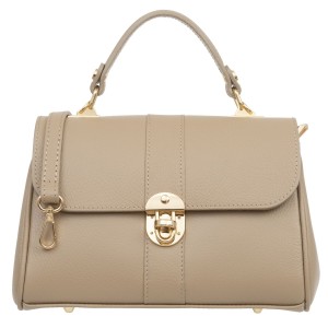 Torebka Damska Na Ramię Do Ręki Skórzana Vera Pelle Giovita Beżowa