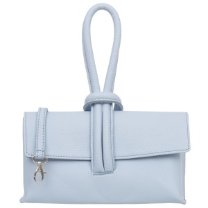 Torebka Damska Skórzana Vera Pelle Nodo Błękitna