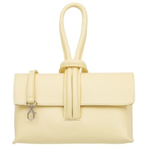 Torebka Damska Skórzana Vera Pelle Nodo Żółta