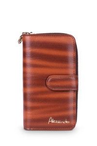 Portfel damski Skórzany Alessandro Paoli Brązowy