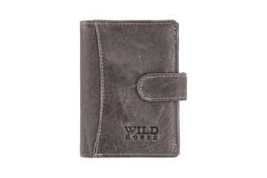 Portfel Męski Skórzany z Zapięciem Wild Horse Szary