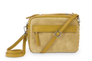 Torebka Skórzana Kuferek Vera Pelle Szafranowa