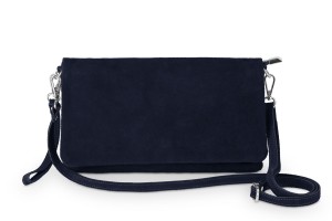 Torebka Skórzana Kopertówka Vera Pelle Granatowa