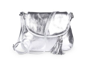 Torebka Damska BuBu Skórzana Vera Pelle Srebrna