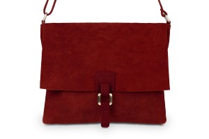 Torebka Skórzana Listonoszka Vera Pelle Crudo Czerwona
