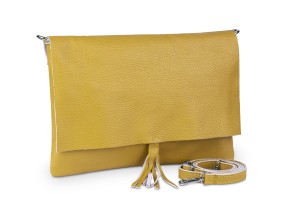 Torebka Damska Listonoszka Skórzana Vera Pelle Szafran