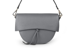 Torebka Skórzana Vera Pelle Nastri Antracyt