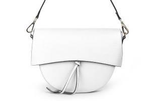 Torebka Skórzana Vera Pelle Nastri Biała