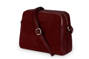 Torebka Damska Skórzana Vera Pelle Mattone Bordowa