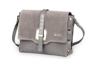 Torebka Skórzana Vezze Borchie Szara