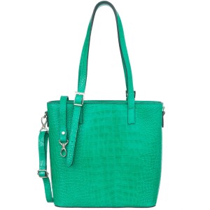 Torebka Skórzana VerMari Benna Crocco Turkusowa