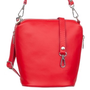 Torebka Listonoszka Skórzana Vera Pelle Miki Czerowna