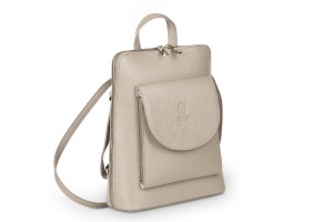 Plecak Skórzany Vera Pelle Cuneo Beżowy