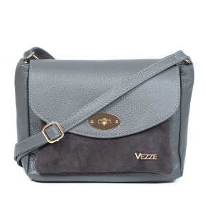 Torebka Skórzana Vezze Valva Szara