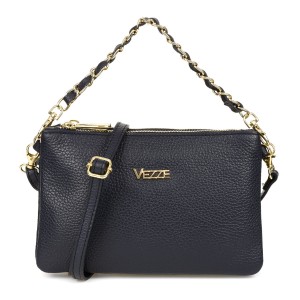 Torebka Skórzana Vezze Carta Granatowa