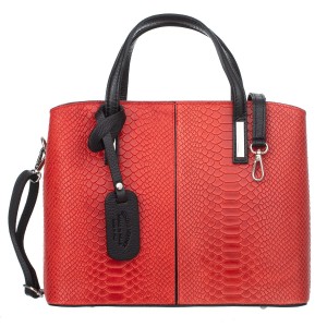 Torebka Skórzana Kuferek Vezze Rara Czerwona