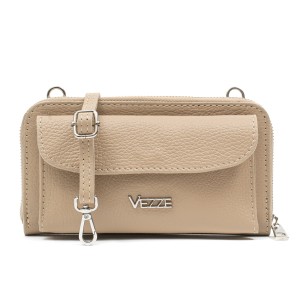 Torebka na telefon Skórzana Vezze Amico Beżowa