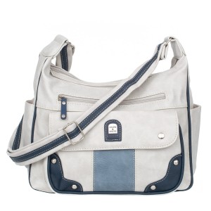 Średnia Torebka Damska Charm&Shape Szaro Niebieska