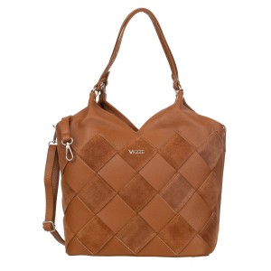 Duża Torebka Skórzana Vezze Scacchi Ruda