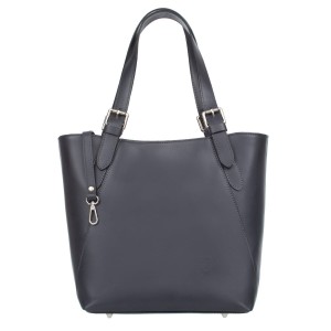 Duża Torebka Skórzana Vezze Celesta Antracyt