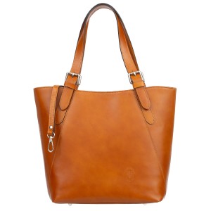 Duża Torebka Skórzana Vezze Celesta Ruda