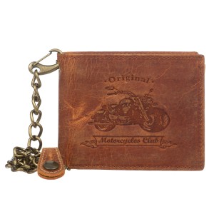 Portfel Skórzany Bellugio Motor RFID Ochrona kart Camel