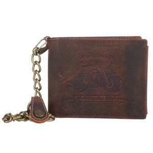 Portfel Skórzany Bellugio Motor RFID Ochrona kart Rust