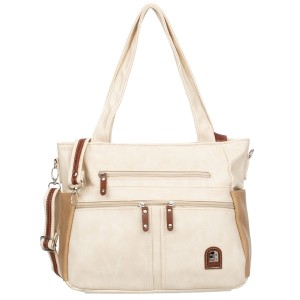 Duża Torebka Damska Charm&Shape na ramię Ecru