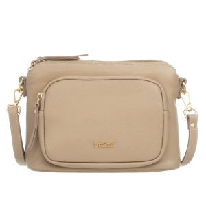 Torebka Skórzana 3 komory Vezze Ventana Beżowa