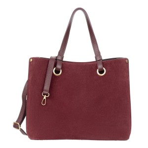 Torebka Zamszowa Vezze Ventura Grande Vello Bordowa