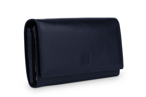 Portfel damski Skórzany VerMari RFID Ochrona kart  Granatowy (3).jpg