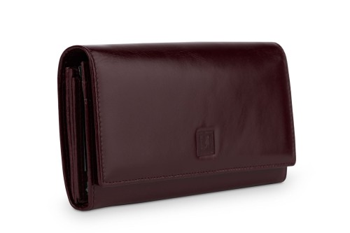 Portfel damski Skórzany VerMari RFID Ochrona kart  Bordowy (3).jpg