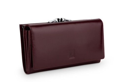 Portfel damski Skórzany VerMari RFID Ochrona kart  Bordowy (4).jpg