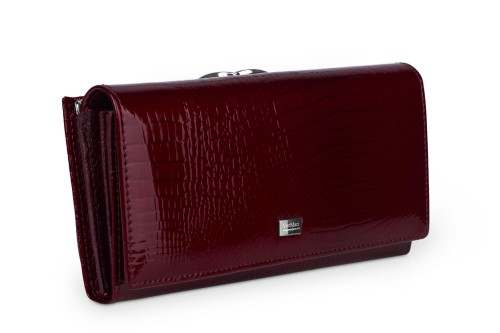 Portfel damski Skórzany VerMari RFID Ochrona kart  Bordowy (5).jpg