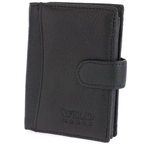 Portfel Męski Skórzany z Zapięciem Wild Horse RFID Czarny