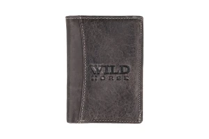 Portfel Męski Skórzany z Zapięciem Wild Horse RFID Szary