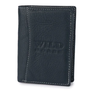 Portfel Męski Skórzany z Zapięciem Wild Horse RFID Granatowy