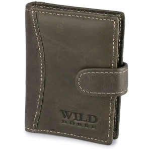 Etui na Karty Dokumenty Skórzane Wild Horse Szare