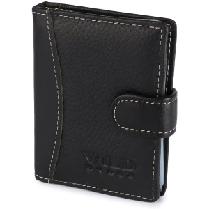 Etui na Karty Dokumenty Skórzane Wild Horse Czarne