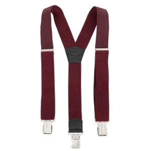 Mocne Szerokie Szelki 4 cm Topgal Y Gruby Ścieg Bordowe